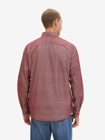 TOM TAILOR Regular fit Button Up Shirt in Red