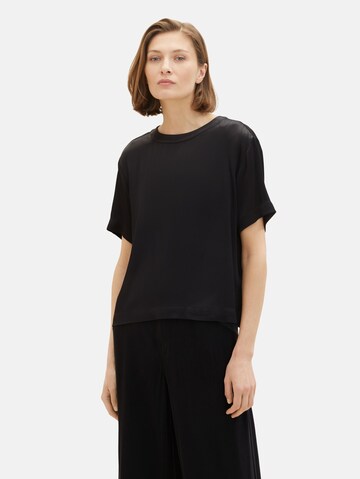 TOM TAILOR - Blusa en negro: frente