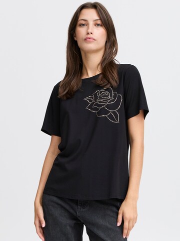 T-shirt 'LOVELY' b.young en noir : devant