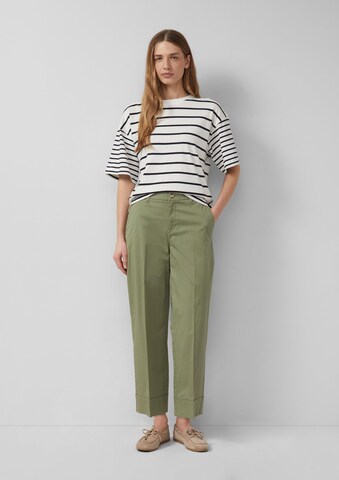Wide Leg Pantalon à plis s.Oliver en vert