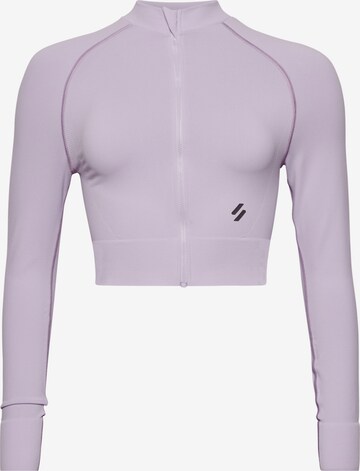 Superdry Athletic Zip-Up Hoodie in Purple: front