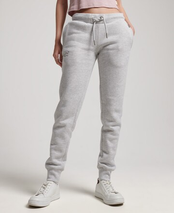 Superdry Tapered Workout Pants in Grey: front