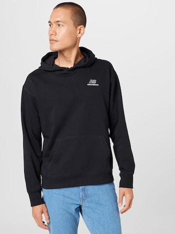 new balance Sweatshirt 'Essentials' in Zwart: voorkant