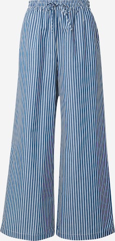 Lollys Laundry Wide leg Broek 'Liam' in Blauw: voorkant