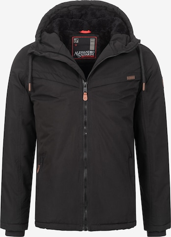 Alessandro Salvarini Winter Jacket in Black: front