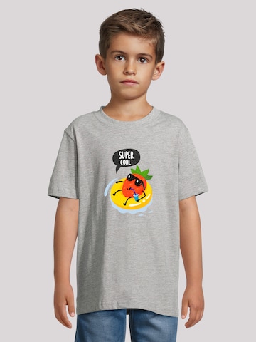 T-Shirt 'Coole Sommer Erdbeer Sonnenbrille' F4NT4STIC en gris : devant