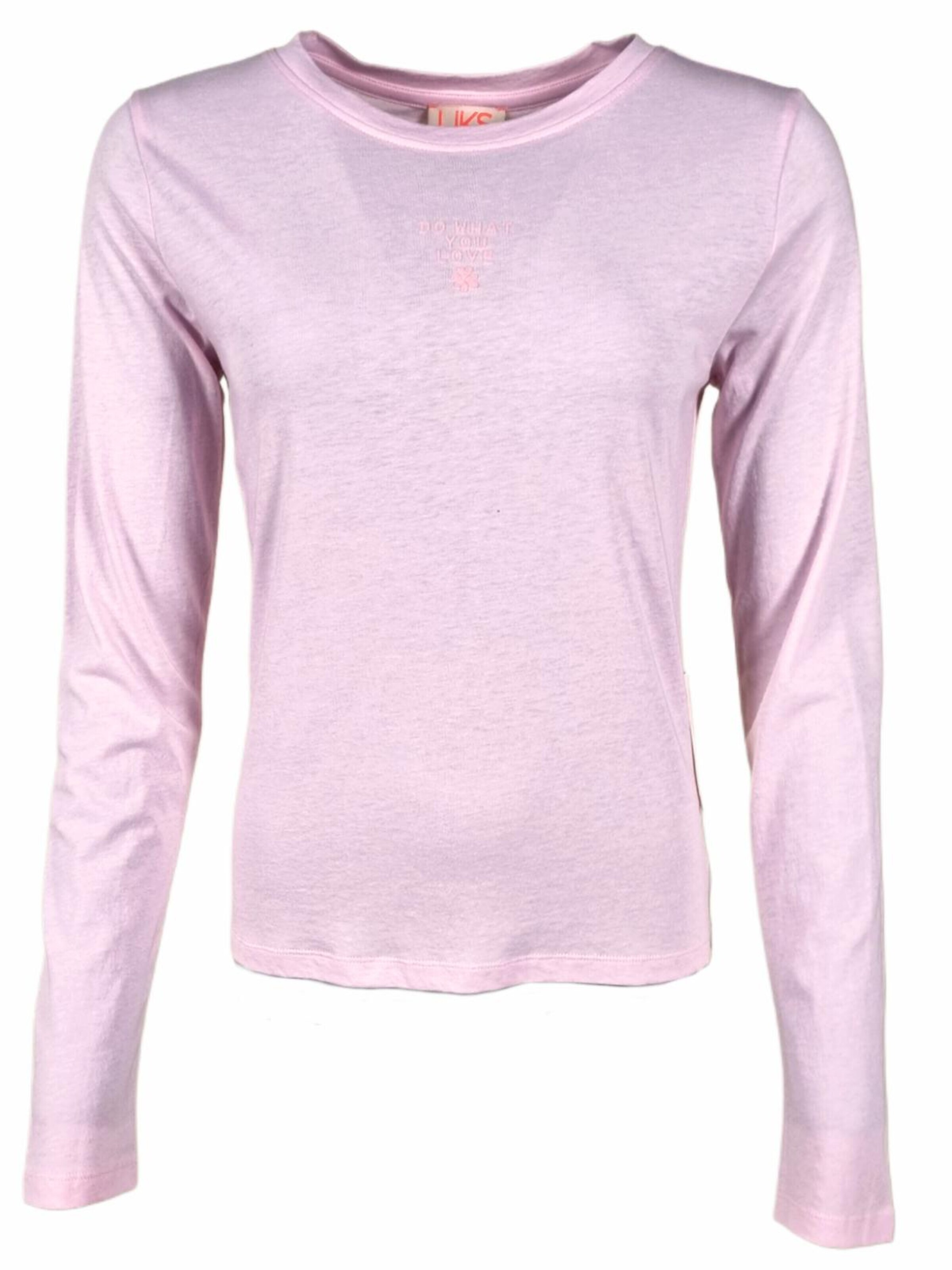 LIKS. Munich Shirt 'Langarmshirt gestreift mit Flock' in Pink: front