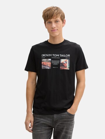 T-Shirt TOM TAILOR DENIM en noir : devant