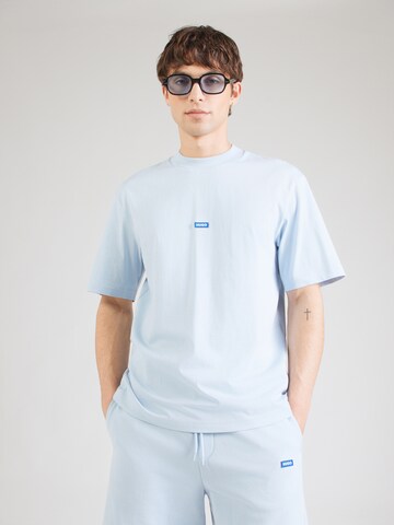 HUGO Μπλουζάκι 'Nieros' σε μπλε: μπροστά