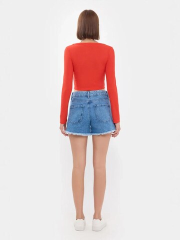 Hiccup Knit Cardigan in Red