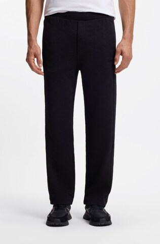 BOSS Regular Pants in Black: front
