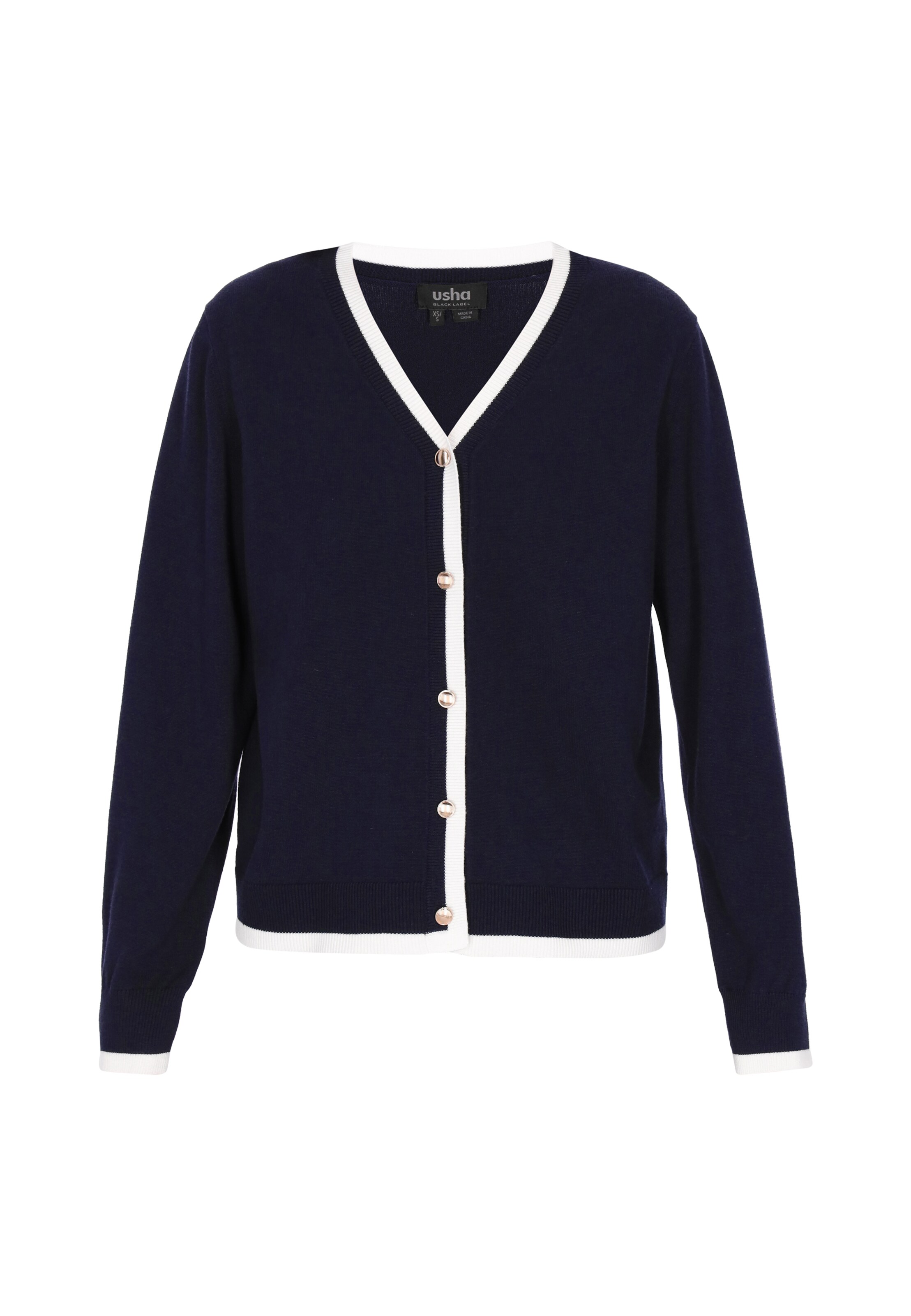 usha BLACK LABEL Gebreid vest in Blauw: voorkant