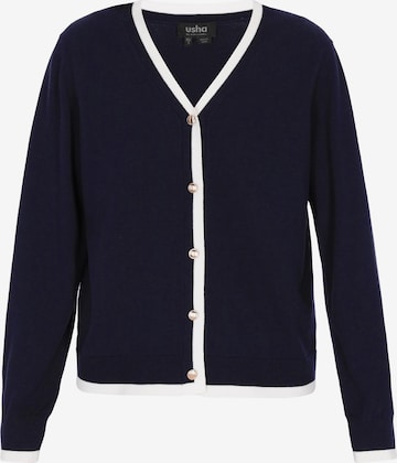 usha BLACK LABEL Knit cardigan in Blue: front