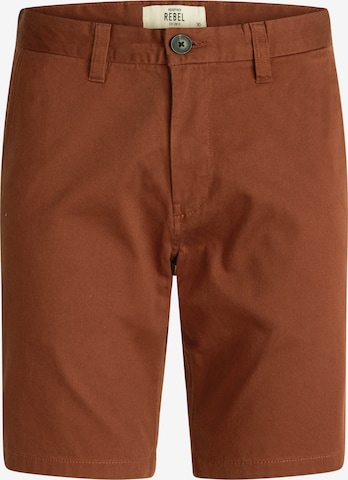 Redefined Rebel Regular Chino Pants 'Ethan' in Brown: front