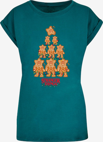 ABSOLUTE CULT Shirt 'Stranger Things - Gingerbread' in Blue: front