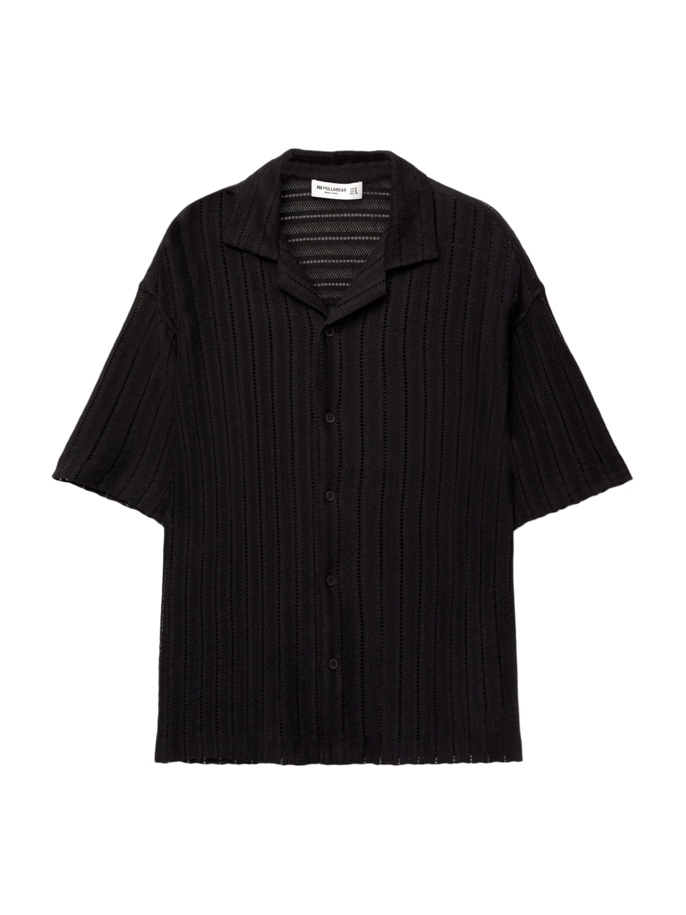 Comfort Fit Cămașă de la Pull&Bear pe negru: față