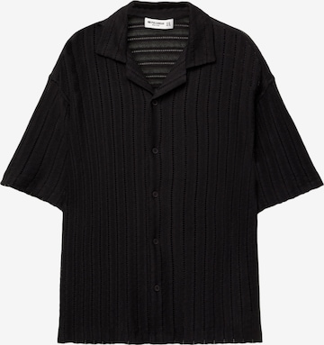 Pull&BearComfort Fit Košulja - crna boja: prednji dio