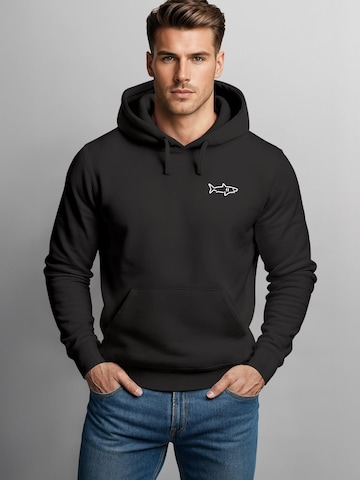 Neverless Sweatshirt 'Shark' in Schwarz