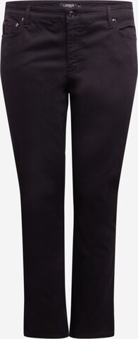Lauren Ralph Lauren Plus - Calças de ganga em preto: frente