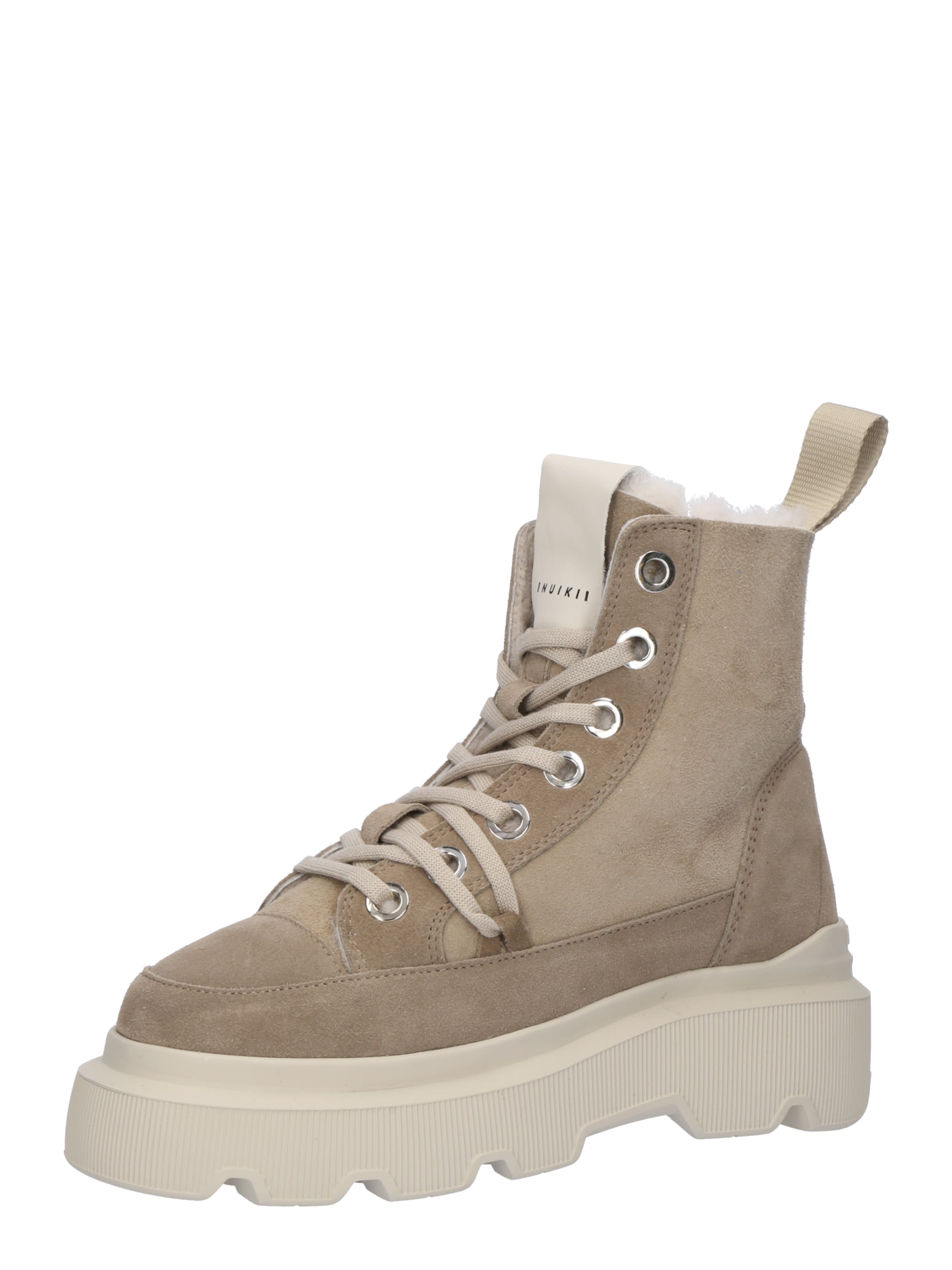 INUIKII - Botines con cordones 'MATILDA' en beige: frente