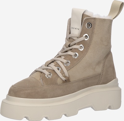 Ghete cu șireturi 'MATILDA' INUIKII pe alb kitt / bej închis, Vizualizare produs