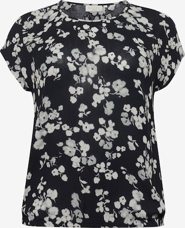 KAFFE CURVE Blouse 'KCami' in Blauw: voorkant