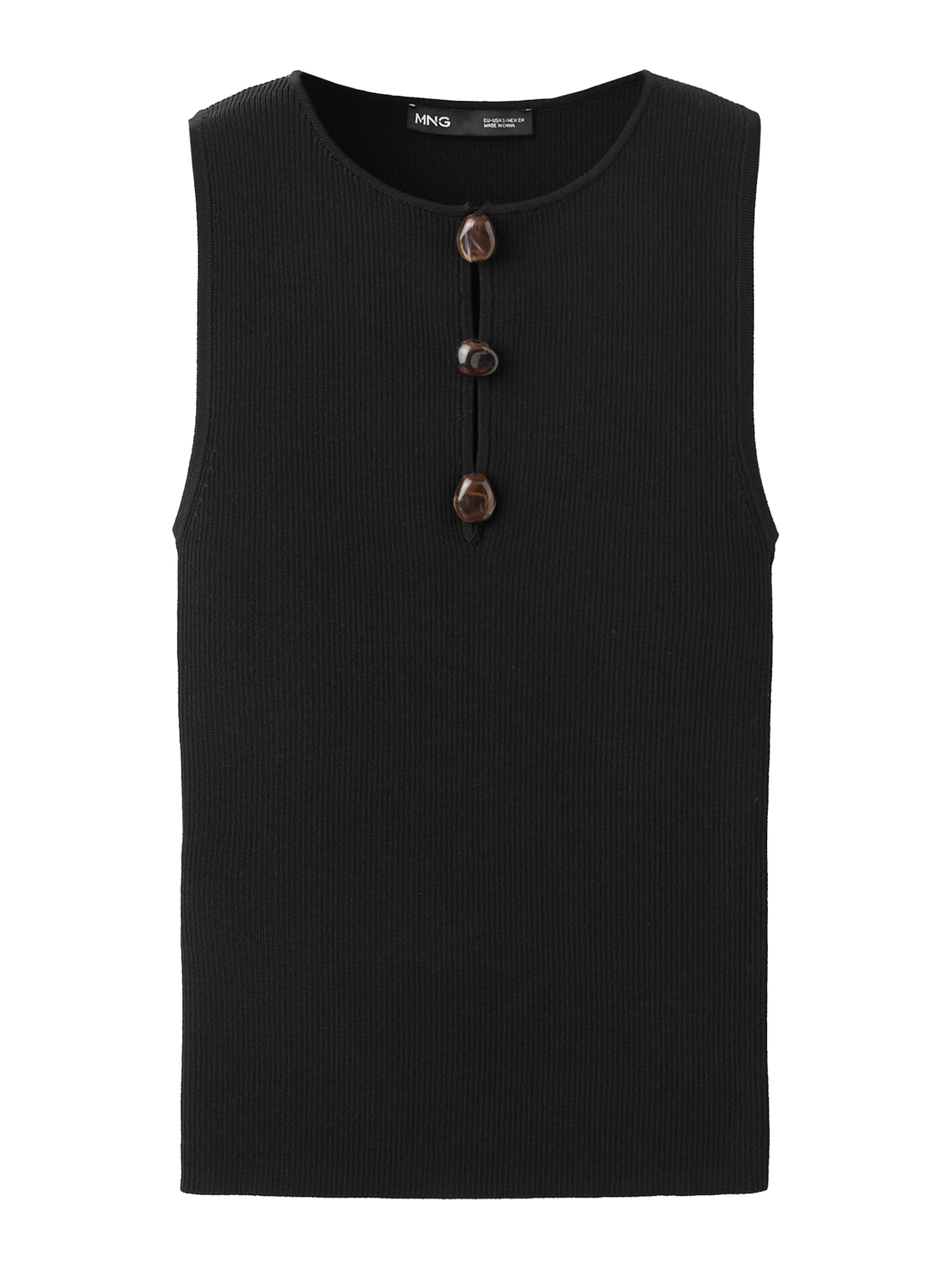 MANGO - Top 'LAGARTA' en negro: frente