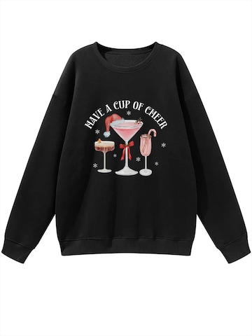 GORHEY Sweatshirt 'Women's Casual Printed Sweatshirts, Long Sleeve Loose Pullover Top'‌‌ in Schwarz