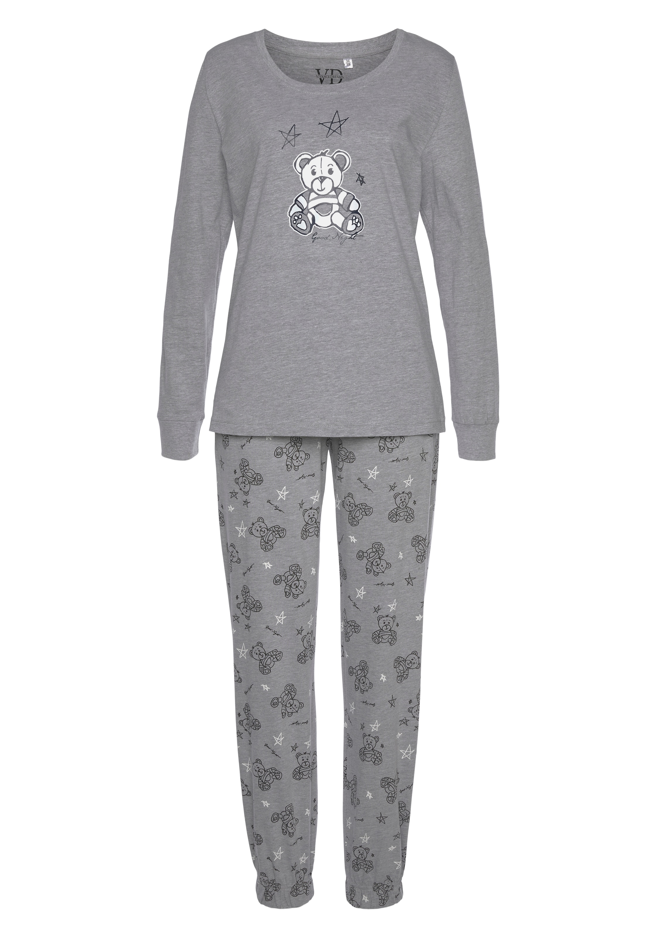 VIVANCE Pyjama 'Dreams' in Grau: Vorderseite