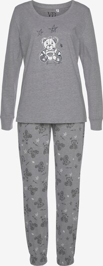 VIVANCE Pyjama  'Dreams' in graumeliert / schwarz / weiß, Produktansicht