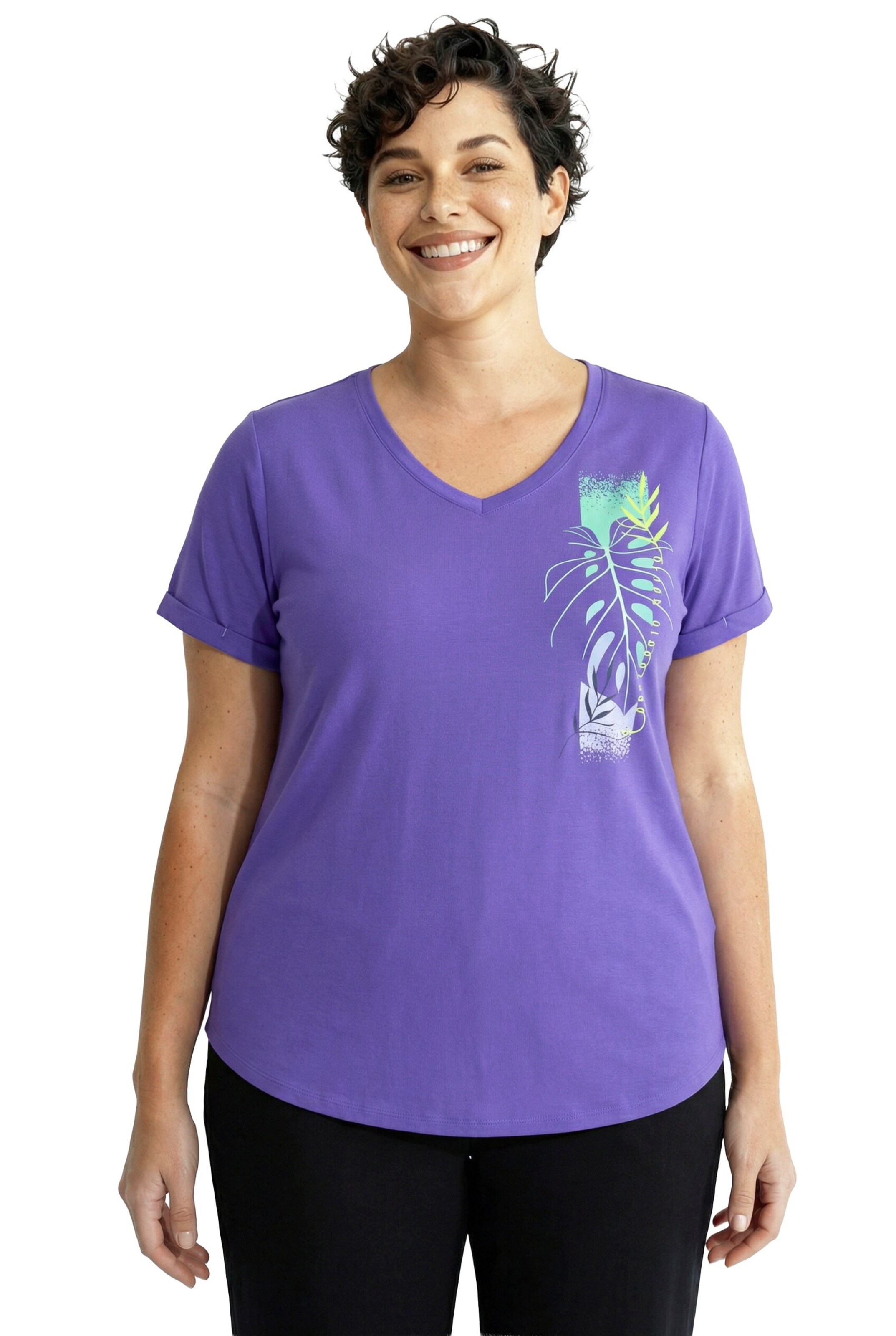 Ulla Popken Shirt in Purple: front