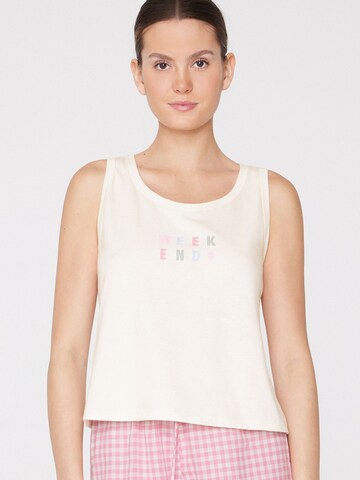 Tezenis Pajama Shirt in White: front
