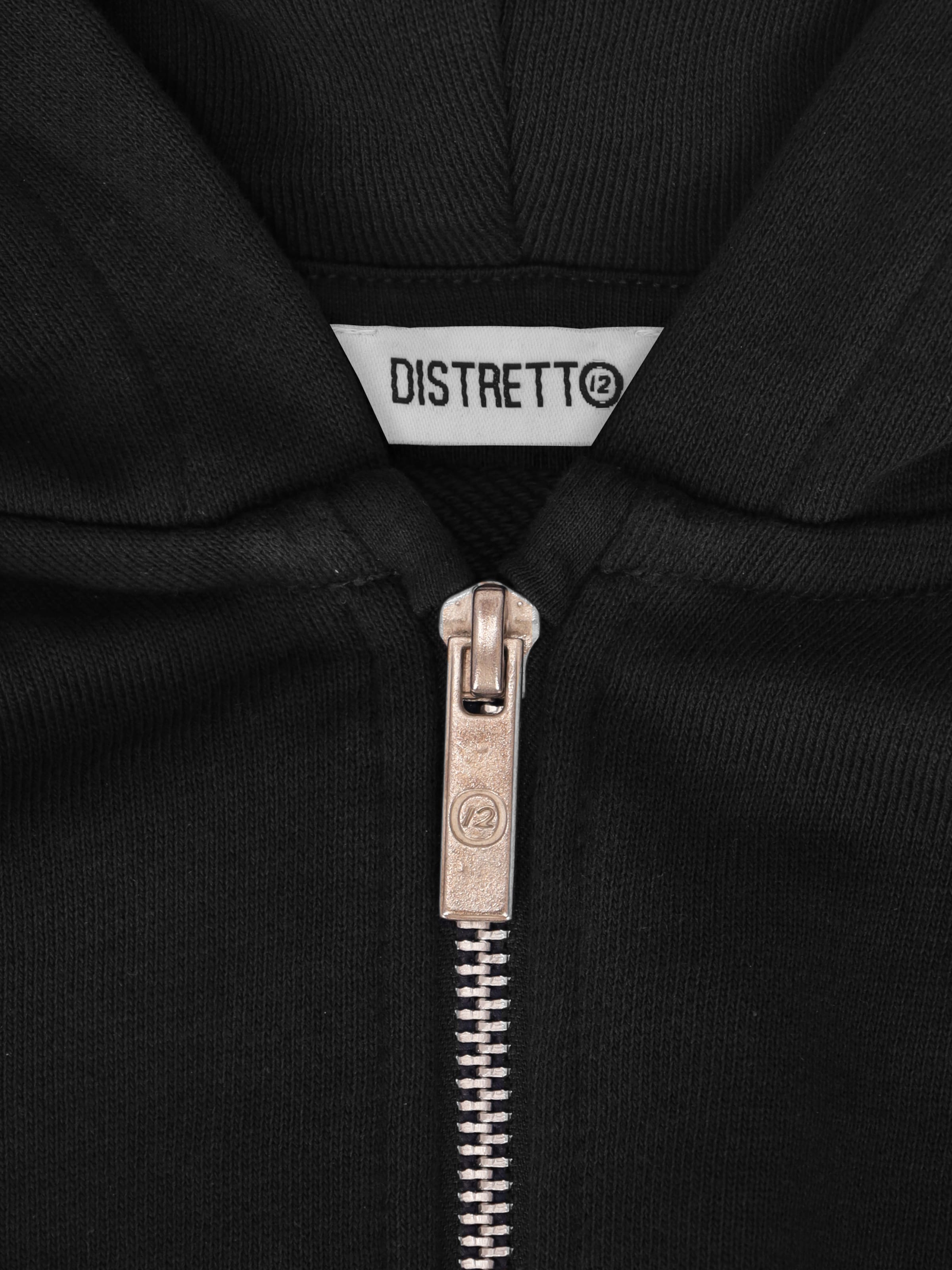 Distretto12 Zip-Up Hoodie 'LISBONA' in Black