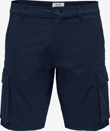 Pantaloni cargo 'Cam Stage' di Only & Sons in blu: frontale