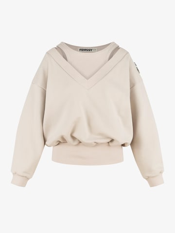 Sweat-shirt 'VALLURE' FEMSSY en beige