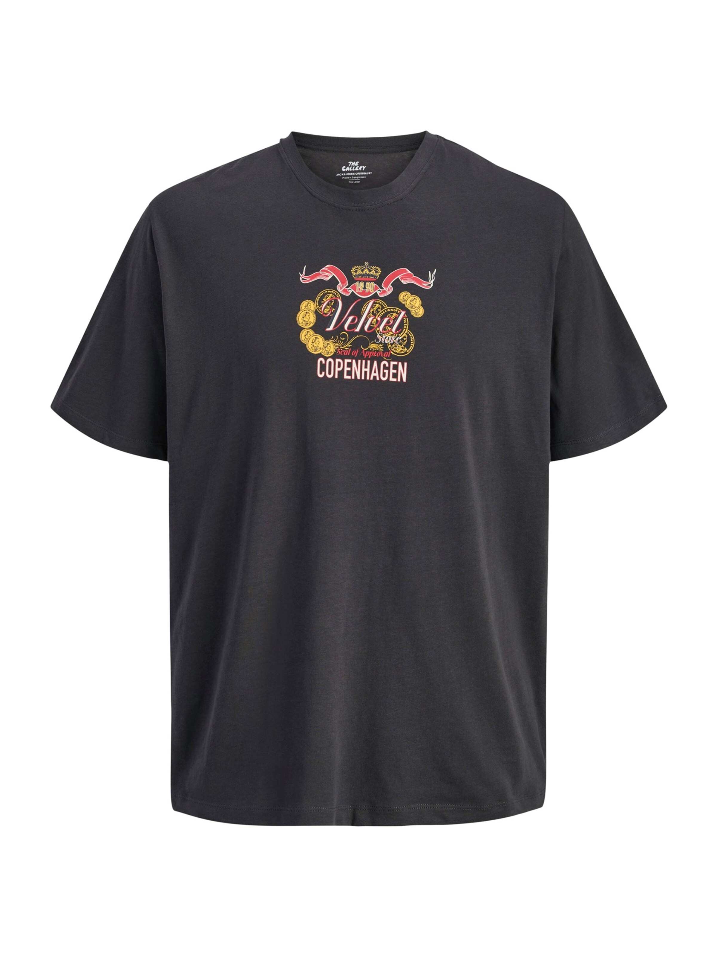 JACK & JONES Majica 'JORVINTAGE' | zlato-rumena / rdeča / črna / bela barva, Prikaz izdelka