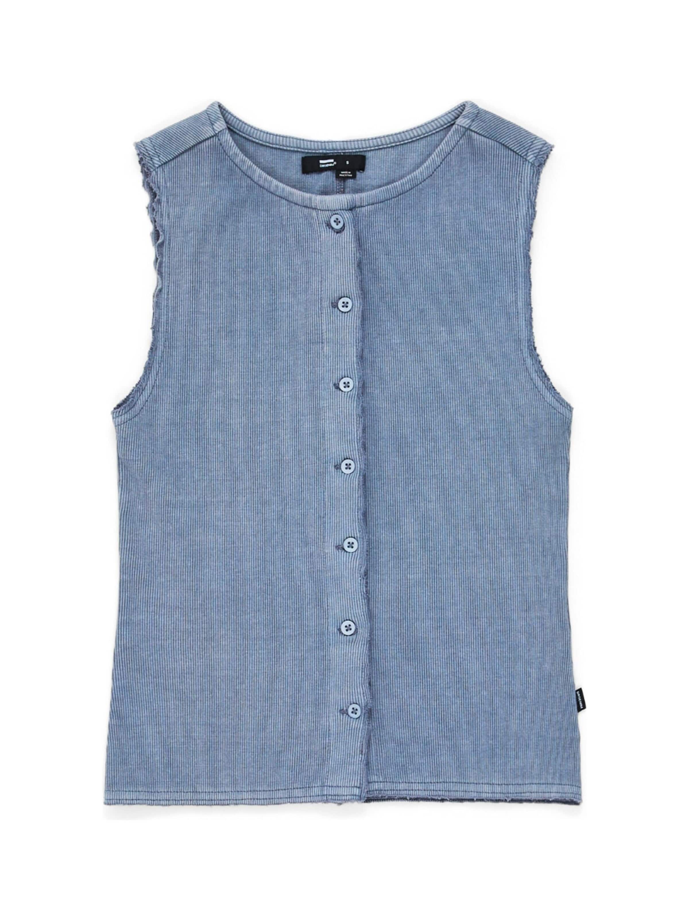 Dr. Denim Bodywarmer 'Lilja' in Blauw: voorkant
