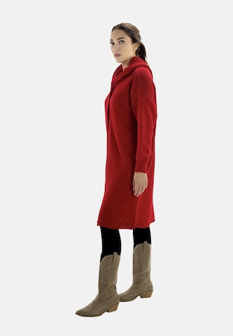 Elara Gebreide mantel in Rood