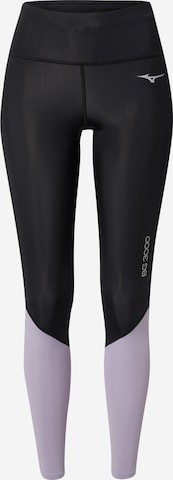 MIZUNO Skinny Workout Pants 'BG3000' in Black: front