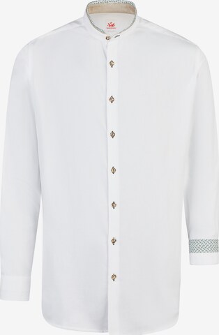 SPIETH & WENSKY Regular Fit Trachtenhemd 'Kist' in Slim Fit in Weiß: Vorderseite