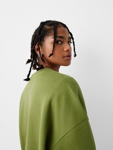 Sweat-shirt Bershka en vert