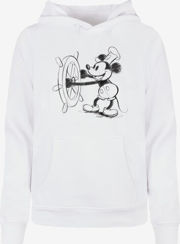 ABSOLUTE CULT Sweatshirt 'Mickey Mouse - Steamboat Sketch' in White: front