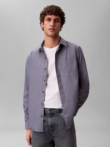 Calvin Klein Regular Fit Hemd 'Classic' in Grau: Vorderseite