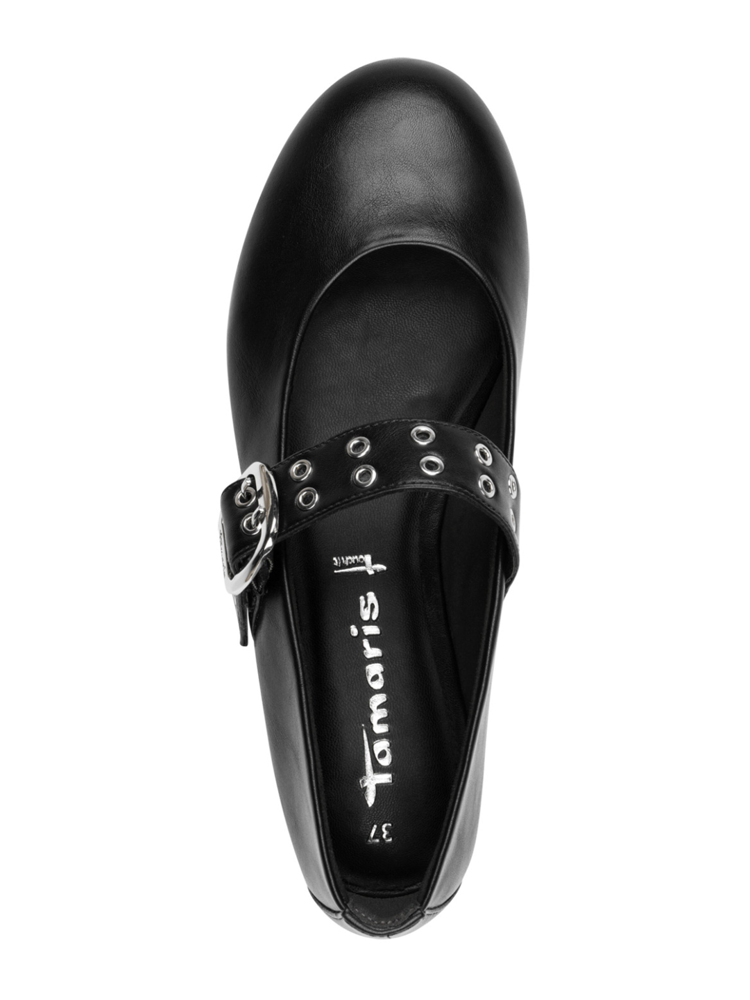 Tamaris Ballet Flats with Strap in Black