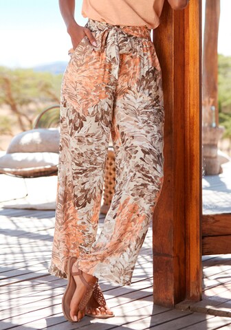 LASCANA Wide leg Pants in Brown: front