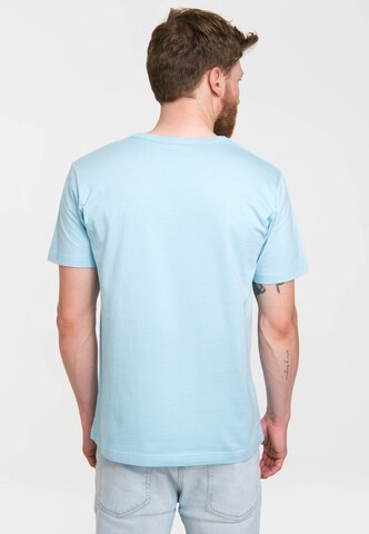 LOGOSHIRT Shirt 'Krümelmonster - Sesamstrasse' in Blauw