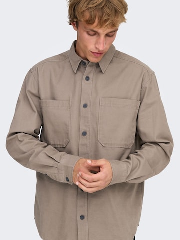 Comfort fit Camicia 'ONSAlp' di Only & Sons in beige