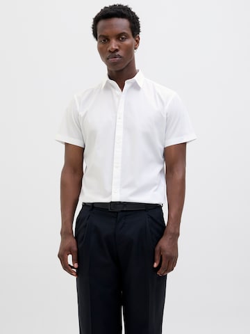 JACK & JONES Slim fit Button Up Shirt 'JJJoe' in White: front