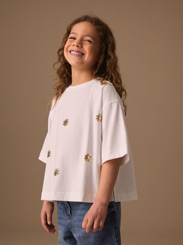 T-Shirt Next en blanc : devant