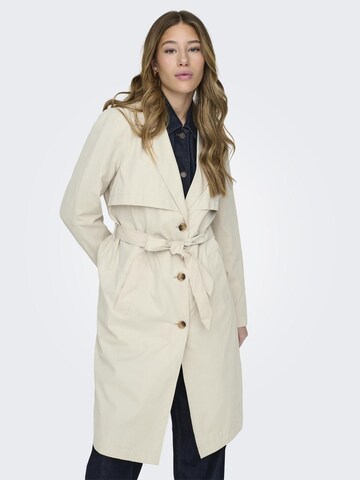 JDY Between-Seasons Coat in Beige: front